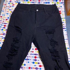 Black ripped jeans!